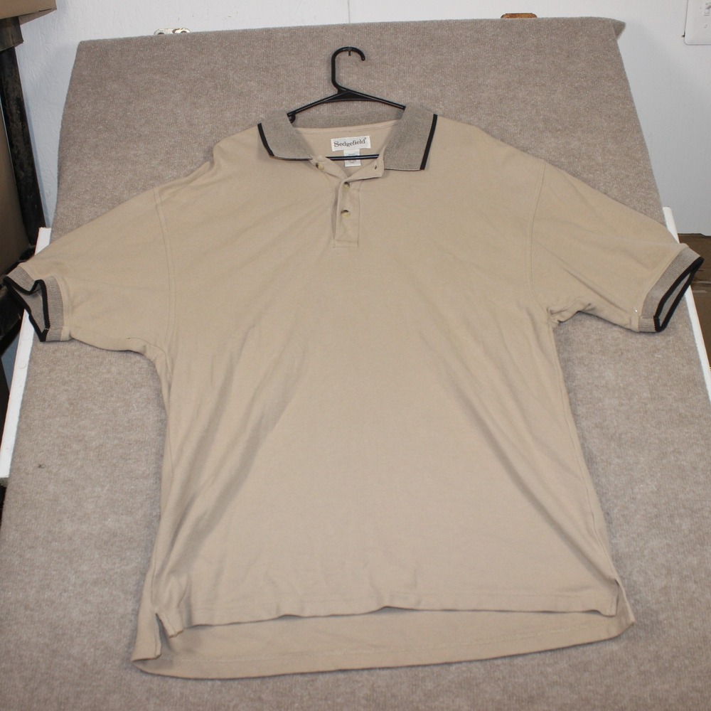 Sedgefield Mens XXL Polo Shirt Tan Beige 100% Cotton Short Sleeve VE5920T